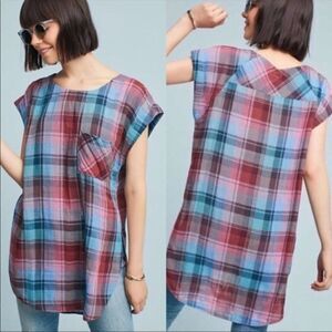 ✨ Anthropologie Akemi + Kin Cap Sleeve Plaid Tunic✨